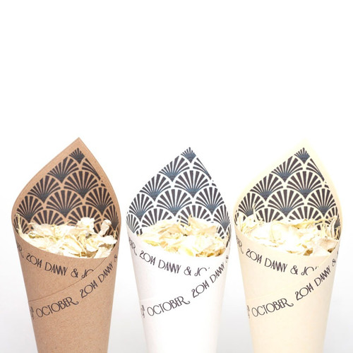 Personalised Gatsby Confetti Cones (x10)