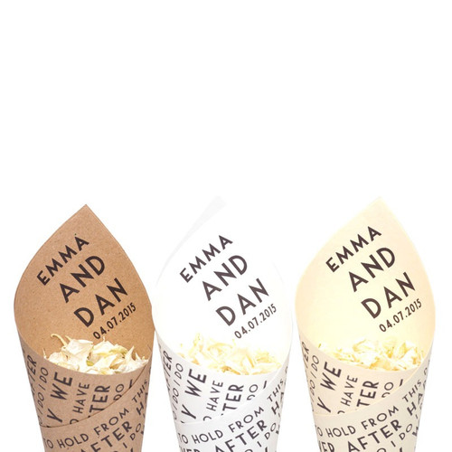 Personalised Art Deco Confetti Cones (x10)