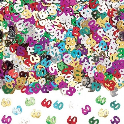 60th Numbers Multi Colours Confetti 60th Numbers Multi Colours Confetti