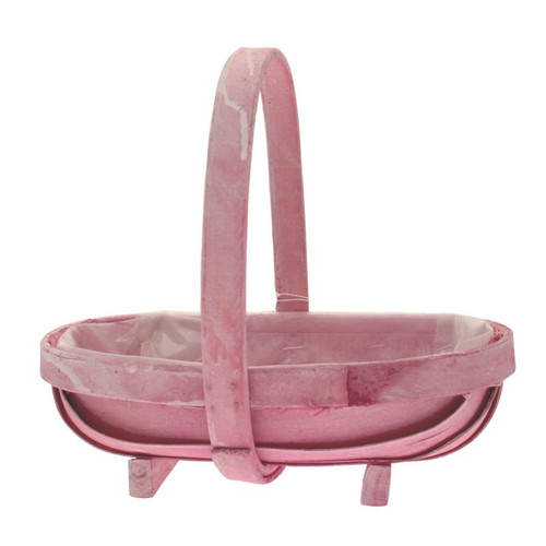 Pink Softwood Trug Basket Pink Softwood Trug Basket