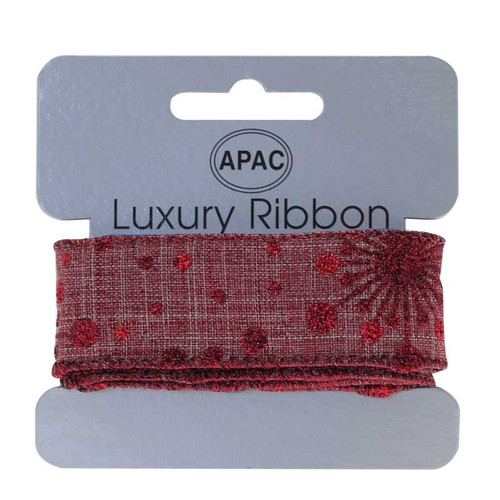 Light Brown with Red Glitter Snowflakes Christmas Ribbon (30mm x 2m) Light Brown with Red Glitter Snowflakes Christmas Ribbon (30mm x 2m)