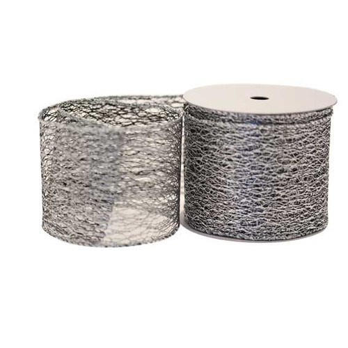 Black / Silver Web Luxury Ribbon (63mm) Black / Silver Web Luxury Ribbon (63mm)