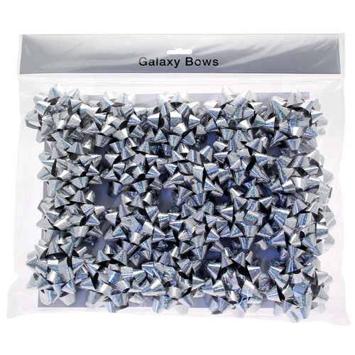 Holographic Silver Sticky Back Bows (x20) Holographic Silver Sticky Back Bows (x20)