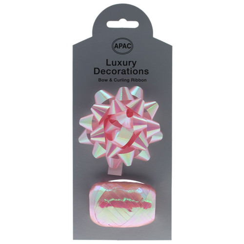 Iridescent Pink Galaxy Bow and Cop