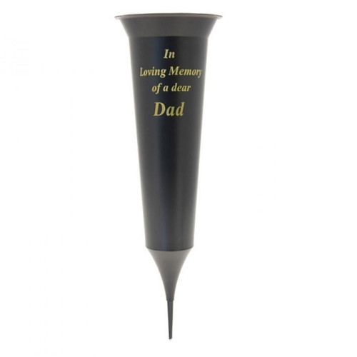 Black Dad Grave Vase