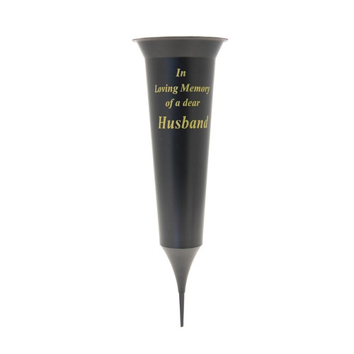 Black Husband Grave Vase