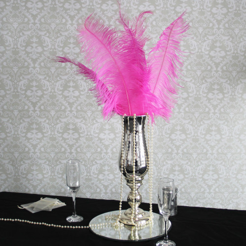 Fuchsia Ostrich Feathers (5 Pack)