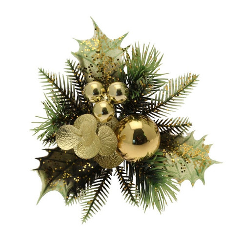 Leaf & Bauble Pick Gold Leaf & Bauble Pick Gold