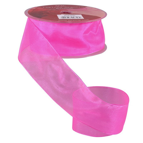 38mm Shocking Pink Woven Edge Organza 38mm Shocking Pink Woven Edge Organza
