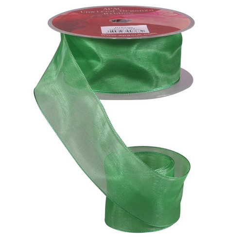 38mm Emerald Woven Edge Organza 38mm Emerald Woven Edge Organza