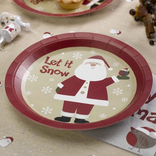 Let it Snow Father Christmas Plates Let it Snow Father Christmas Plates