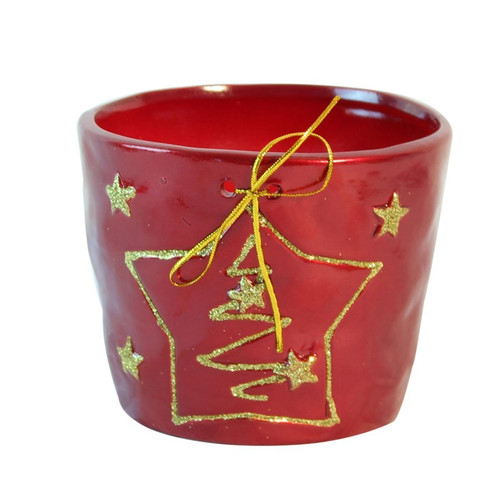 Red Christmas Tree Flower Pot 10.5cm Red Christmas Tree Flower Pot 10.5cm