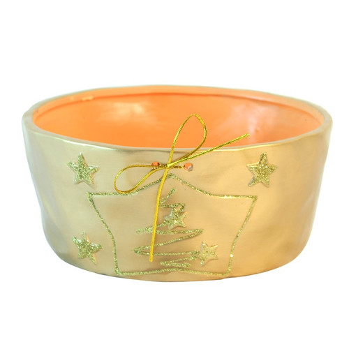 Gold Christmas Tree Bowl 19cm Gold Christmas Tree Bowl 19cm