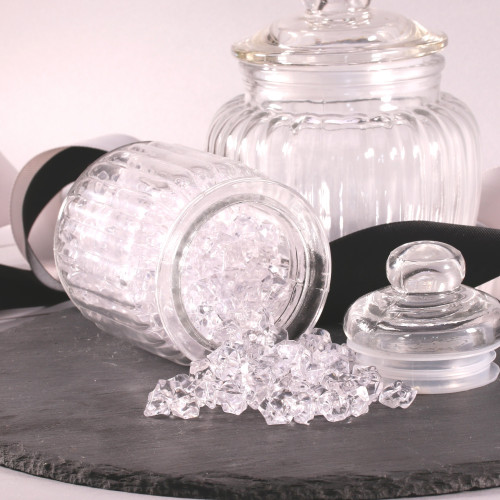 280 Gram Jar of Clear Small Crystal Stones 280 Gram Jar of Clear Small Crystal Stones
