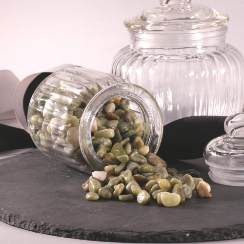 800 Gram Jar of Natural Green Stones 800 Gram Jar of Natural Green Stones