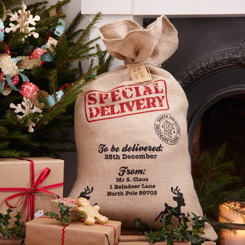 Hessian Christmas Santa Sack Hessian Christmas Santa Sack