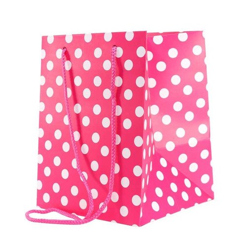 Bright Pink Polka Dot Hand Tie Bag Bright Pink Polka Dot Hand Tie Bag