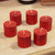Red Glitter Votive Candles with Gift Box (Set of 6)
