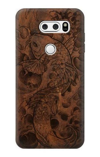 S3405 Fish Tattoo Leather Graphic Print Hülle Schutzhülle Taschen für LG V30, LG V30 Plus, LG V30S ThinQ, LG V35, LG V35 ThinQ