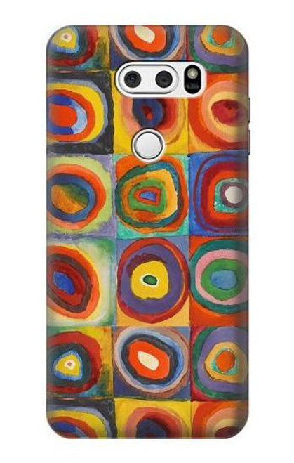 S3409 Squares Concentric Circles Hülle Schutzhülle Taschen für LG V30, LG V30 Plus, LG V30S ThinQ, LG V35, LG V35 ThinQ