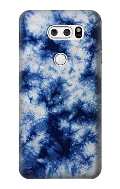 S3439 Fabric Indigo Tie Dye Hülle Schutzhülle Taschen für LG V30, LG V30 Plus, LG V30S ThinQ, LG V35, LG V35 ThinQ