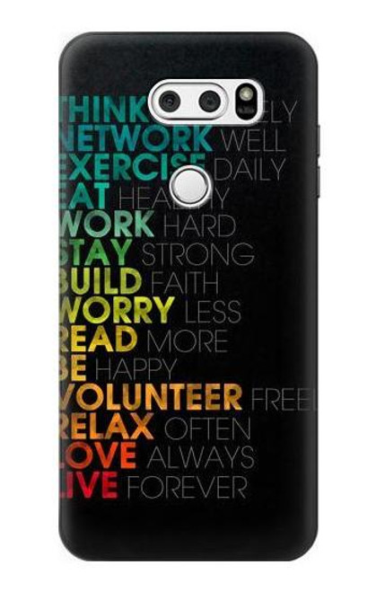S3523 Think Positive Words Quotes Hülle Schutzhülle Taschen für LG V30, LG V30 Plus, LG V30S ThinQ, LG V35, LG V35 ThinQ