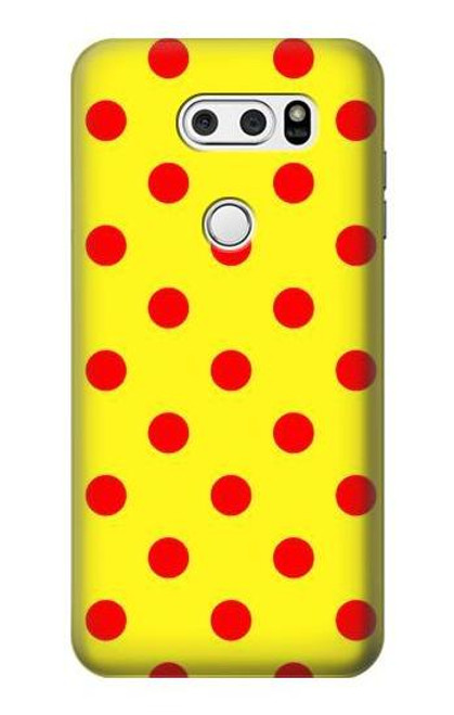 S3526 Red Spot Polka Dot Hülle Schutzhülle Taschen für LG V30, LG V30 Plus, LG V30S ThinQ, LG V35, LG V35 ThinQ