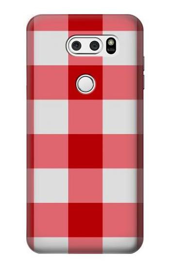 S3535 Red Gingham Hülle Schutzhülle Taschen für LG V30, LG V30 Plus, LG V30S ThinQ, LG V35, LG V35 ThinQ