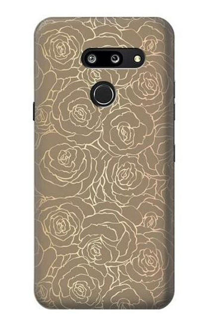 S3466 Gold Rose Pattern Hülle Schutzhülle Taschen für LG G8 ThinQ