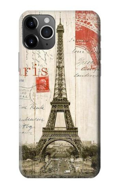 S2108 Eiffel Tower Paris Postcard Hülle Schutzhülle Taschen für iPhone 11 Pro
