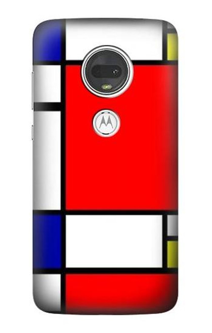 S0157 Composition Red Blue Yellow Hülle Schutzhülle Taschen für Motorola Moto G7, Moto G7 Plus