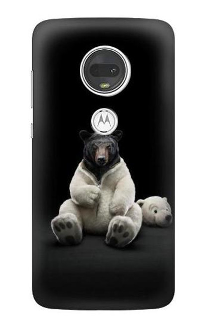 S0878 Black Bear Hülle Schutzhülle Taschen für Motorola Moto G7, Moto G7 Plus