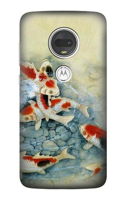 S1654 Koi Carp Fish Art Painting Hülle Schutzhülle Taschen für Motorola Moto G7, Moto G7 Plus