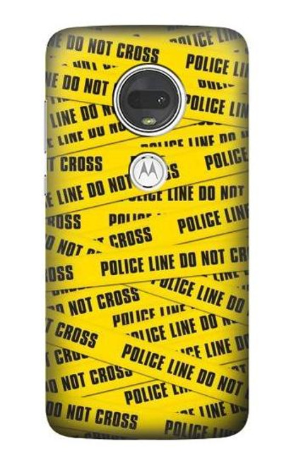 S2088 Police Line Do Not Cross Hülle Schutzhülle Taschen für Motorola Moto G7, Moto G7 Plus