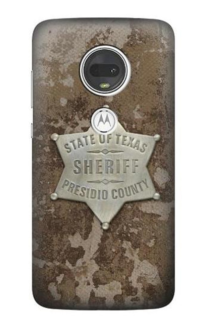 S2868 Texas Presidio County Sheriff Badge Hülle Schutzhülle Taschen für Motorola Moto G7, Moto G7 Plus