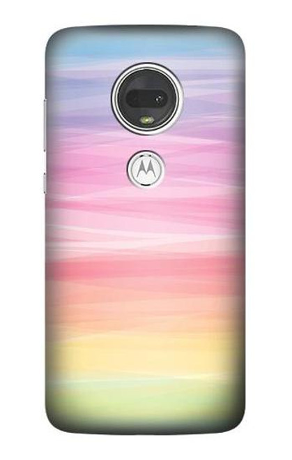 S3507 Colorful Rainbow Pastel Hülle Schutzhülle Taschen für Motorola Moto G7, Moto G7 Plus