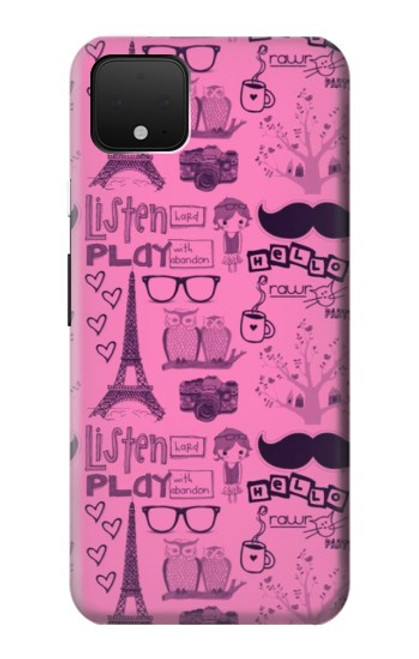 S2885 Paris Pink Hülle Schutzhülle Taschen für Google Pixel 4