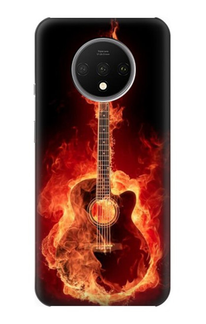 S0415 Fire Guitar Burn Hülle Schutzhülle Taschen für OnePlus 7T