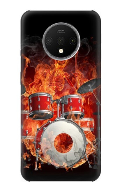 S1431 Skull Drum Fire Rock Hülle Schutzhülle Taschen für OnePlus 7T