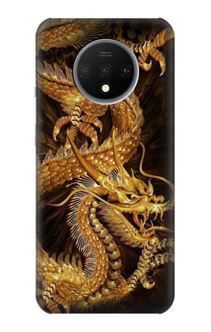 S2804 Chinese Gold Dragon Printed Hülle Schutzhülle Taschen für OnePlus 7T