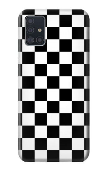 S1611 Black and White Check Chess Board Hülle Schutzhülle Taschen für Samsung Galaxy A51