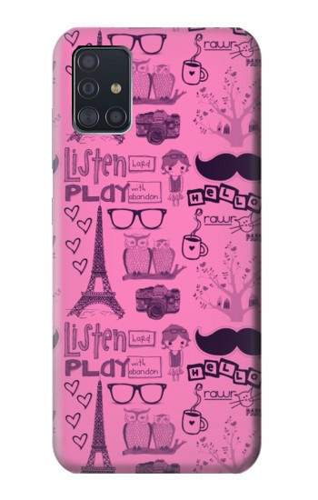 S2885 Paris Pink Hülle Schutzhülle Taschen für Samsung Galaxy A51