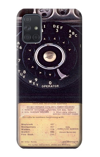 S0086 Payphone Vintage Hülle Schutzhülle Taschen für Samsung Galaxy A71