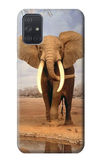 S0310 African Elephant Hülle Schutzhülle Taschen für Samsung Galaxy A71