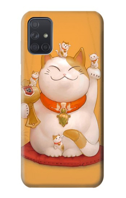 S1217 Maneki Neko Lucky Cat Hülle Schutzhülle Taschen für Samsung Galaxy A71