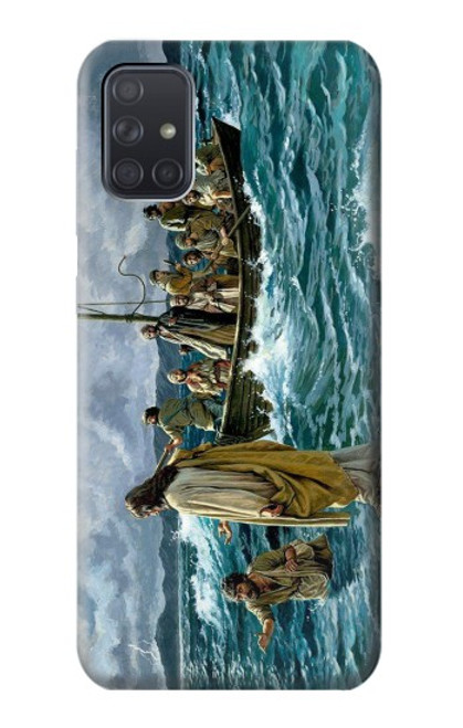 S1722 Jesus Walk on The Sea Hülle Schutzhülle Taschen für Samsung Galaxy A71
