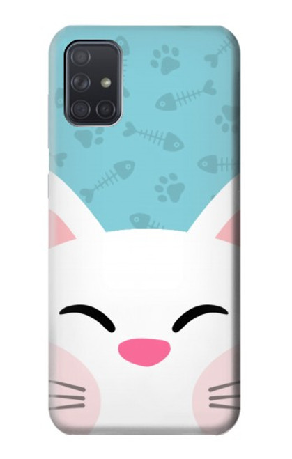 S3542 Cute Cat Cartoon Hülle Schutzhülle Taschen für Samsung Galaxy A71