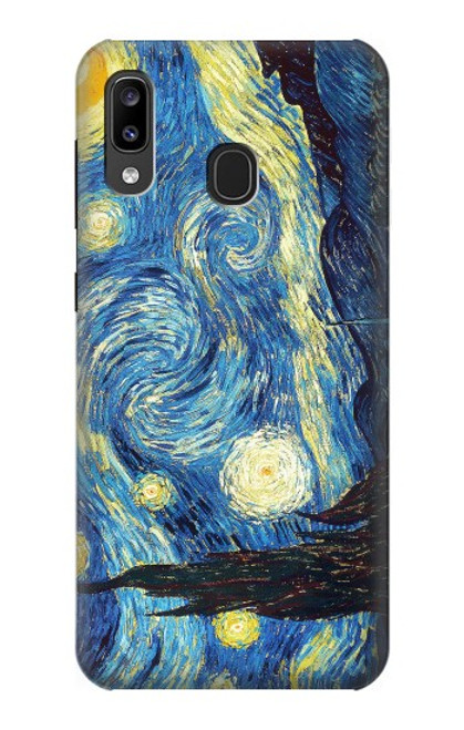 S0213 Van Gogh Starry Nights Hülle Schutzhülle Taschen für Samsung Galaxy A20, Galaxy A30