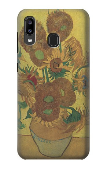S0214 Van Gogh Vase Fifteen Sunflowers Hülle Schutzhülle Taschen für Samsung Galaxy A20, Galaxy A30