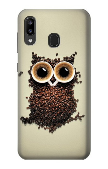 S0360 Coffee Owl Hülle Schutzhülle Taschen für Samsung Galaxy A20, Galaxy A30